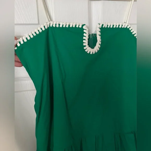 TCEC Vibrant Green Mini Dress with White Accents - Picture 6 of 8